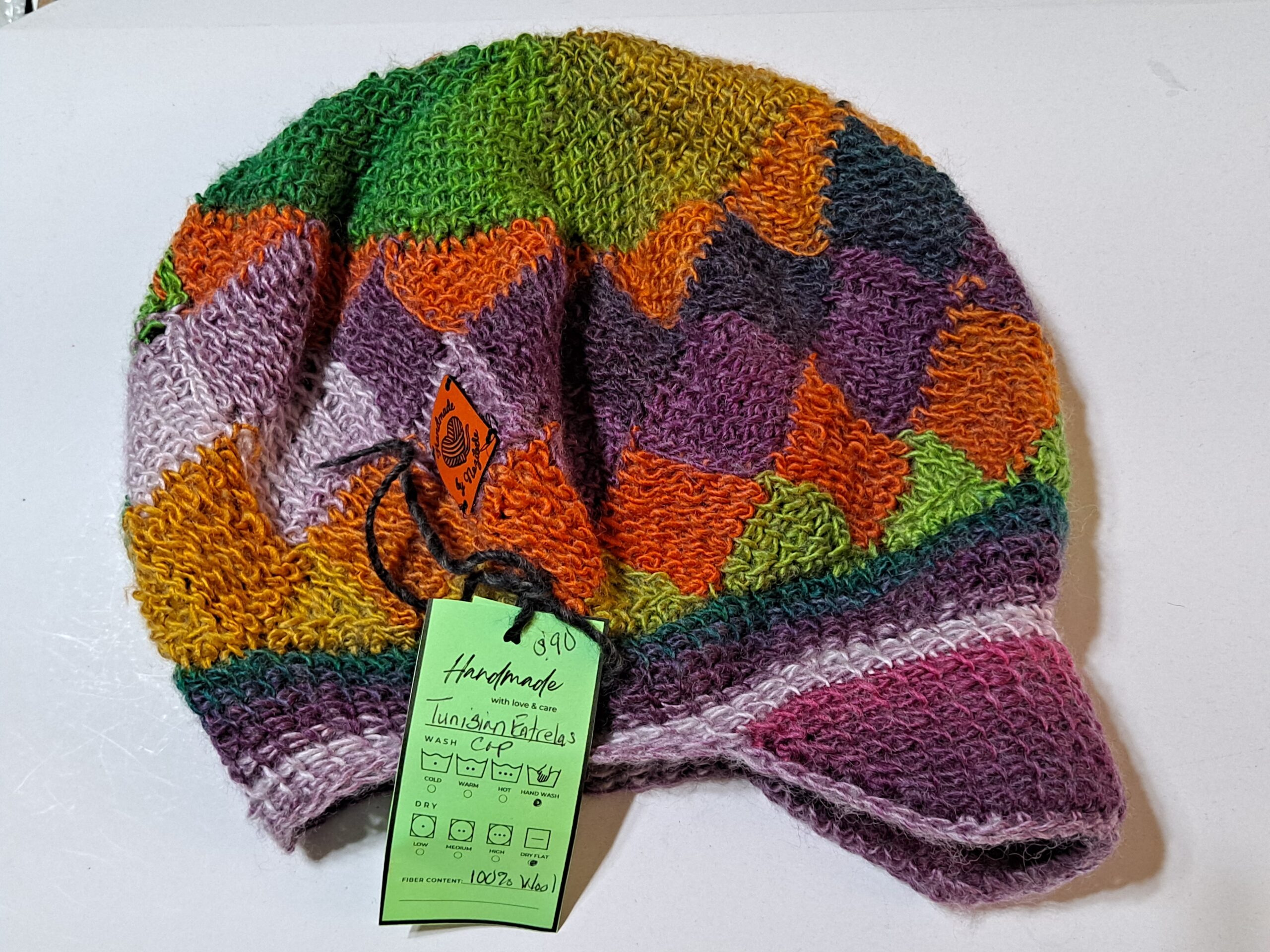 Tunisian Entrelac Cap