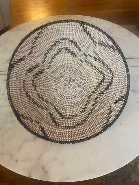 Senegalese Basket/Bowl - Seagrass with vinyl yarn