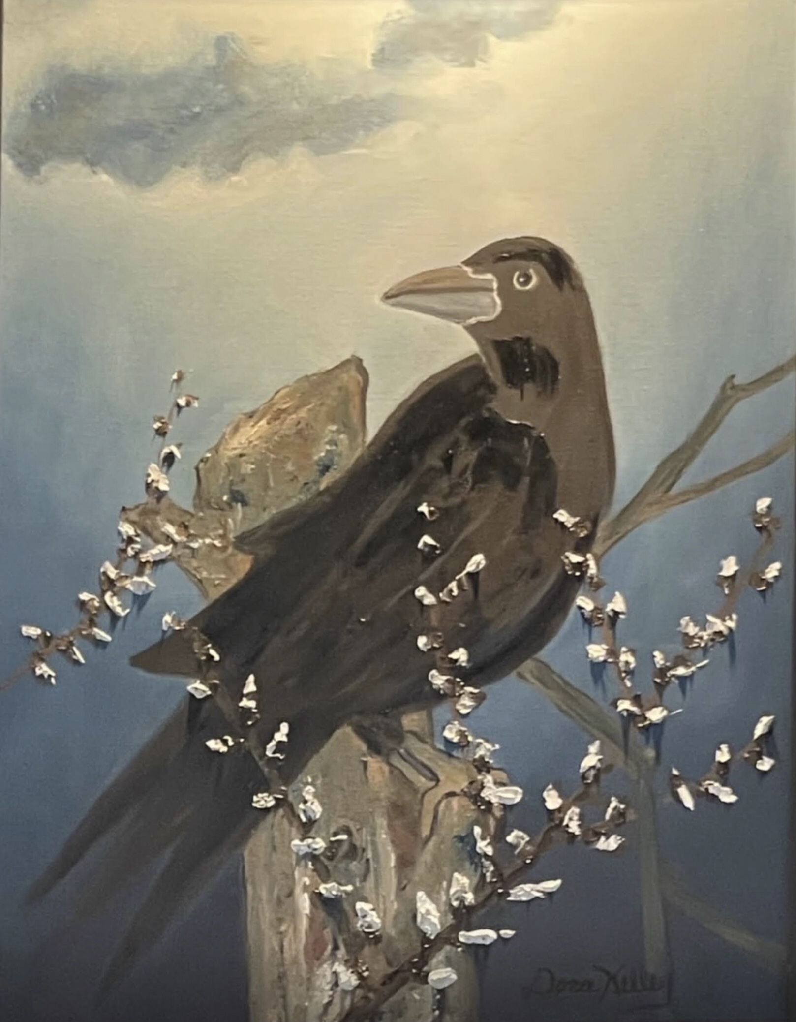 Crow amongst the Pussy willows