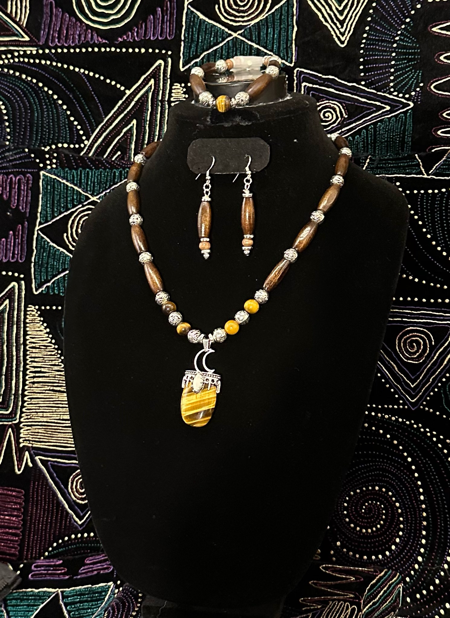 Tiger eye Moondrop  three-piece necklace set