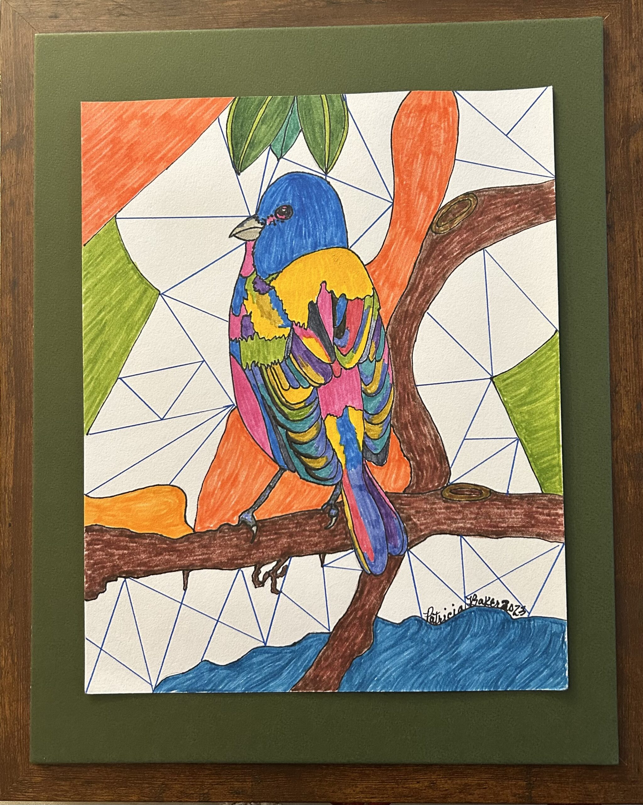 Abstract Colorful Bluebird