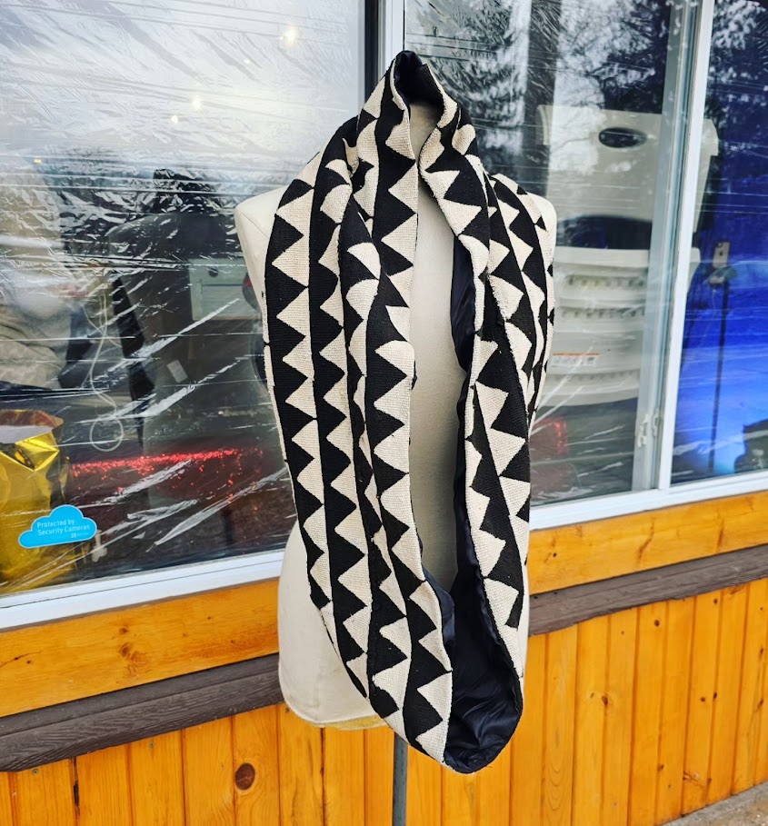 Black & White Mudcloth Infinity Scarf