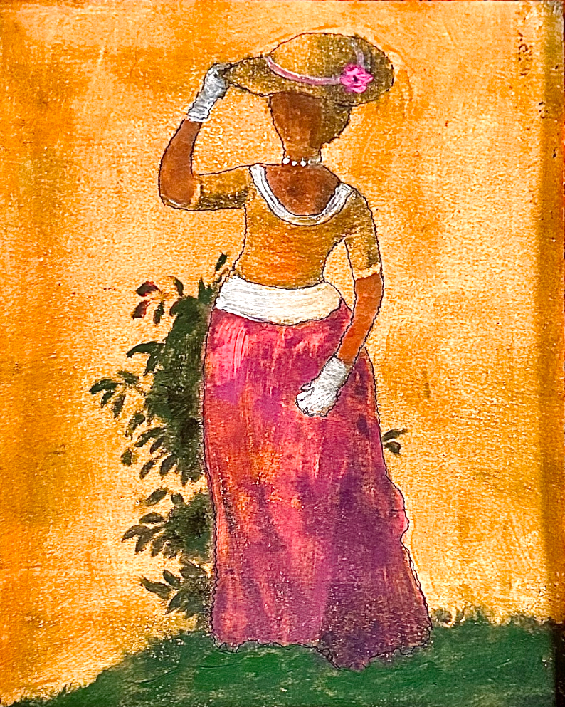 “Lady of means” mono print